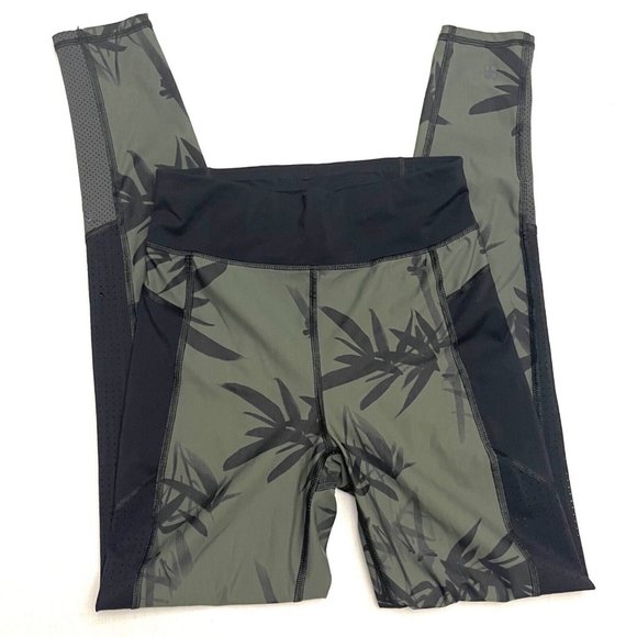 Sweaty Betty Gravity Run Bamboo Leaf Print Green/Black Leggings Size XS - Picture 7 of 8
